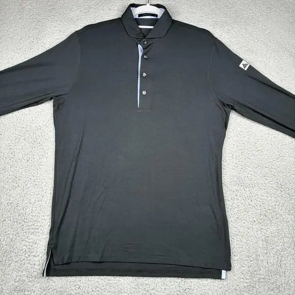 Greyson Polo Shirt Men’s M Gray Performance Stretch Long Sleeve Golf Logo - Picture 5 of 8